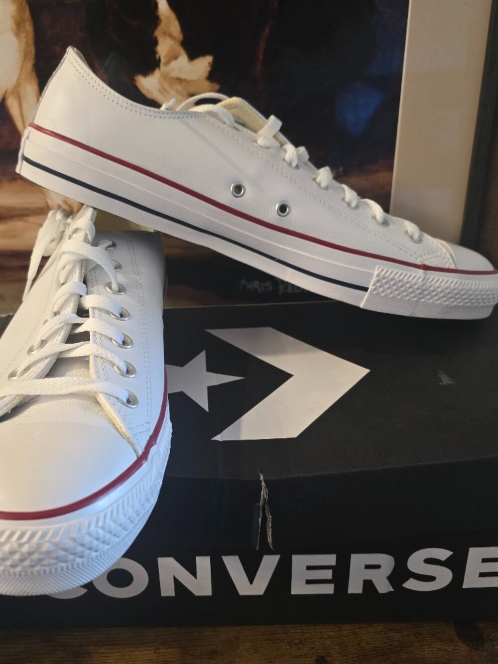 Converse Chuck Taylor All Star OX Leather White Men's Shoes 132173C Size 13 NEW